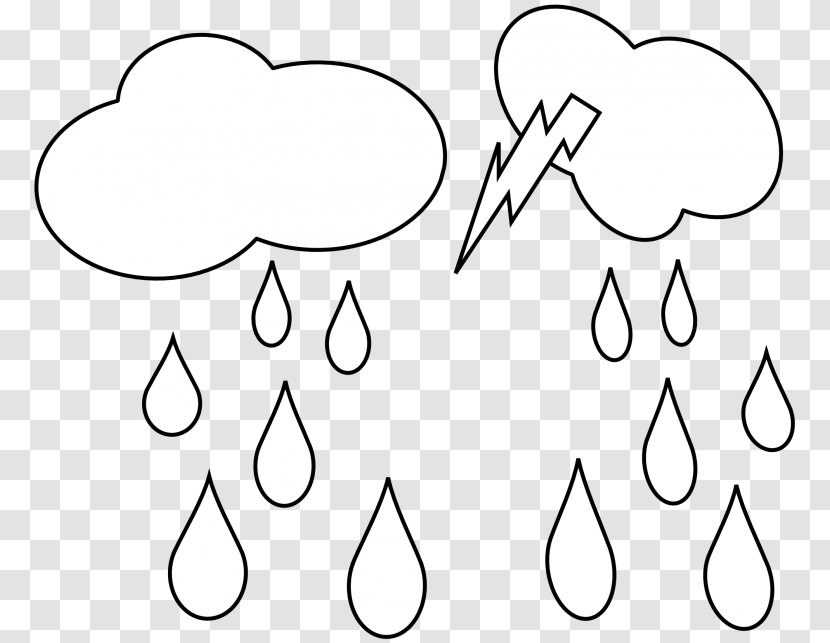 Clip Art Rain Vector Graphics Drawing Coloring Book - Monochrome Transparent PNG