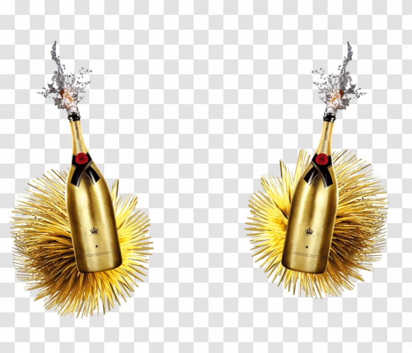 Champagne Beer Bottle - Jewellery - Fireworks Transparent PNG