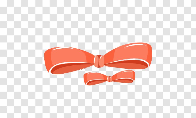 Bow Tie Shoelace Knot Red - Orange Print Transparent PNG