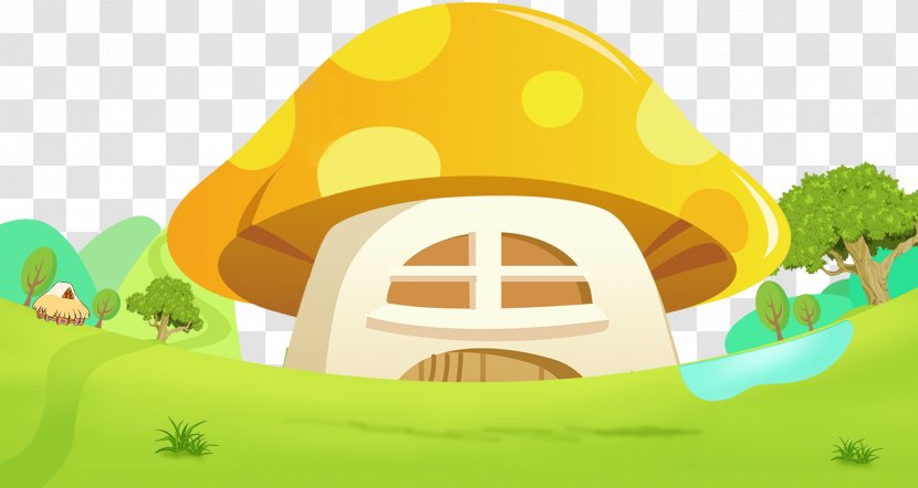 Cartoon Animation - Sky - Mushroom House Transparent PNG