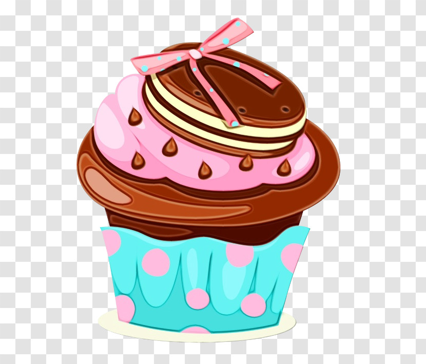 Buttercream Baking Cup Pink Cupcake Food Transparent PNG
