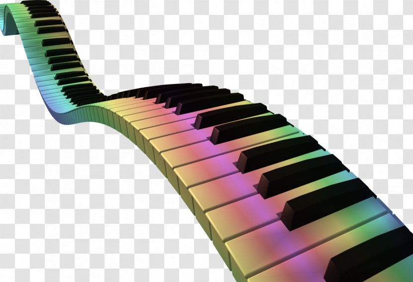 Piano Musical Keyboard Wallpaper - Cartoon - Beautiful Rainbow Transparent PNG