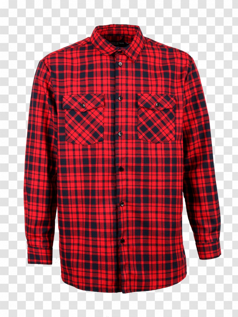Sleeve Tartan Shirt Flannel Clothing - Coat Transparent PNG