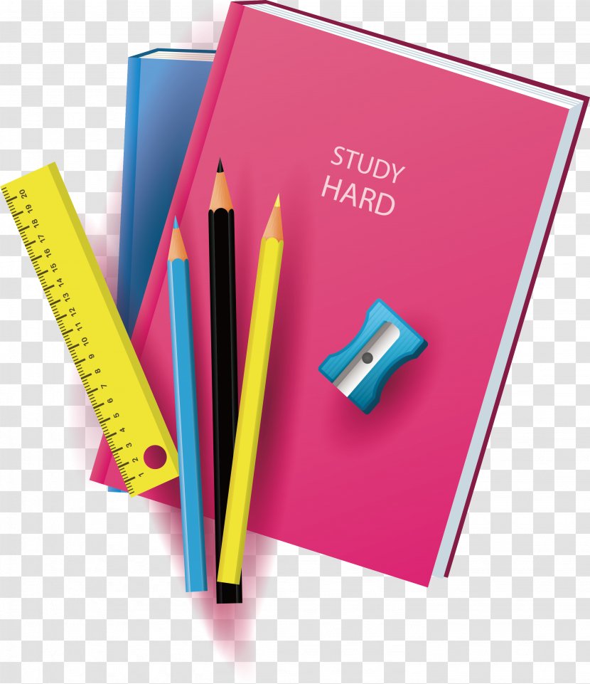 Paper Notebook - Cartoon - Study Hard And Take Notes Transparent PNG