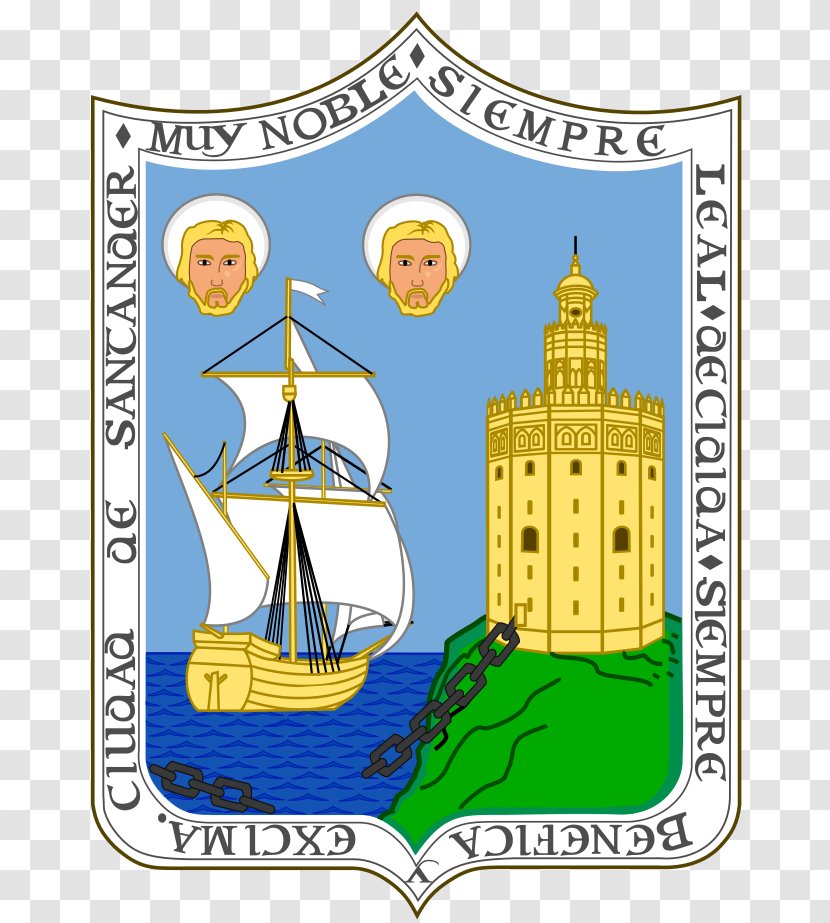 Escudo De Santander Siege Of Seville Avilés - Coat Arms Cantabria Transparent PNG