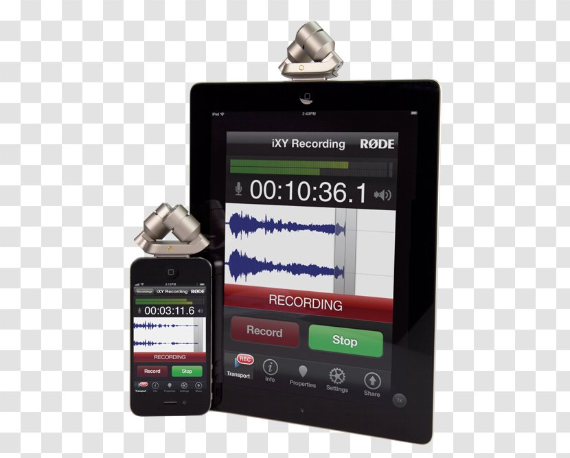 Røde Microphones Rode I-XY Lightning Sound Recording And Reproduction - Iphone - Cam Recorder Professional Journalist Transparent PNG