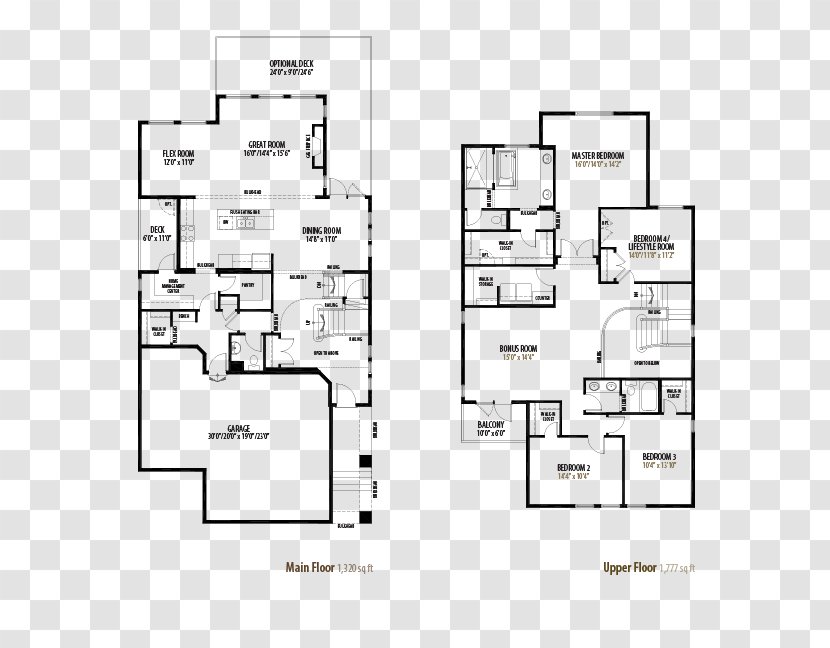 Floor Plan House Bedroom Galveston - Garage Transparent PNG