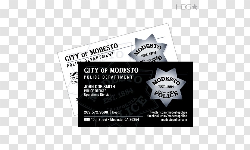 Business Cards Modesto Police Department Card City California - Brand Transparent PNG