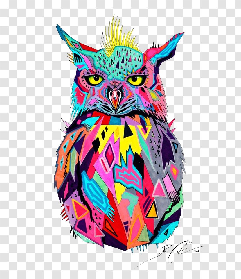 Owl Painting Abstract Art - Canvas Print Transparent PNG
