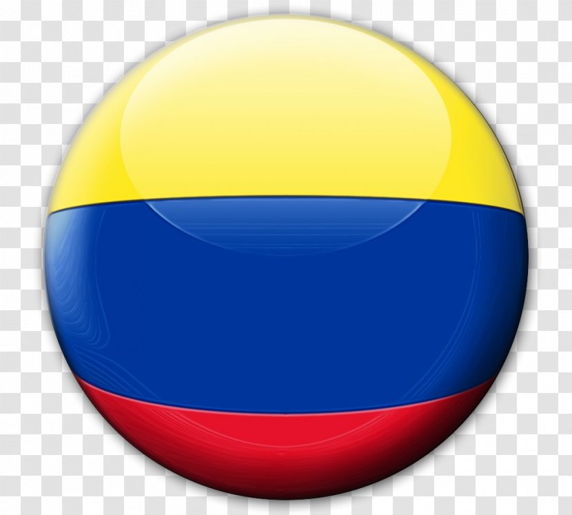 Flag Cartoon - Colombia - Electric Blue Ball Transparent PNG