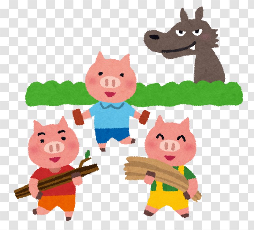Domestic Pig The Three Little Pigs Gray Wolf Red Riding Hood Big Bad - Play - Child Transparent PNG