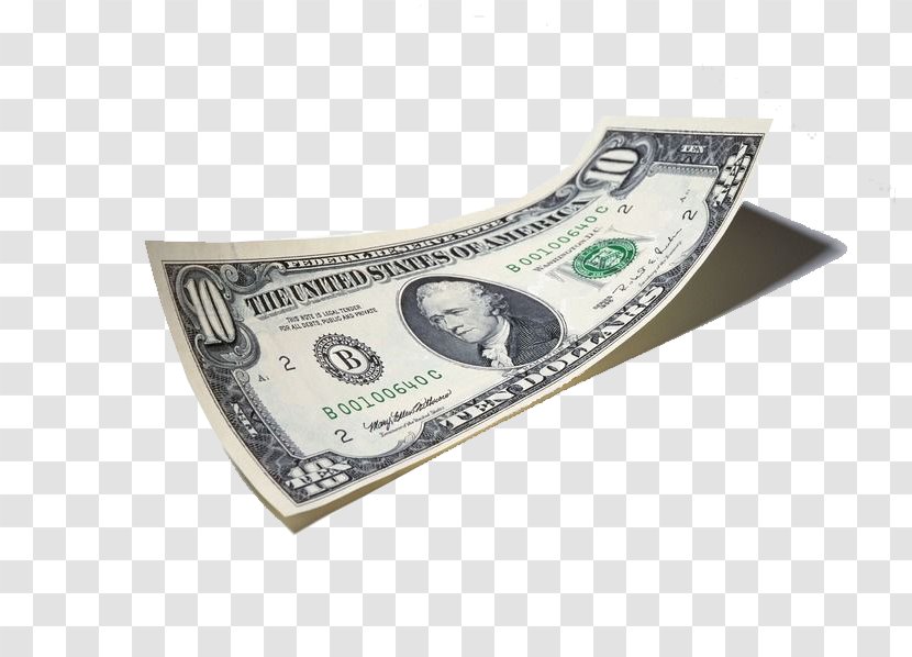 United States Dollar Money Banknote Exchange Rate Ten-dollar Bill - A Tilt Of Bills Transparent PNG