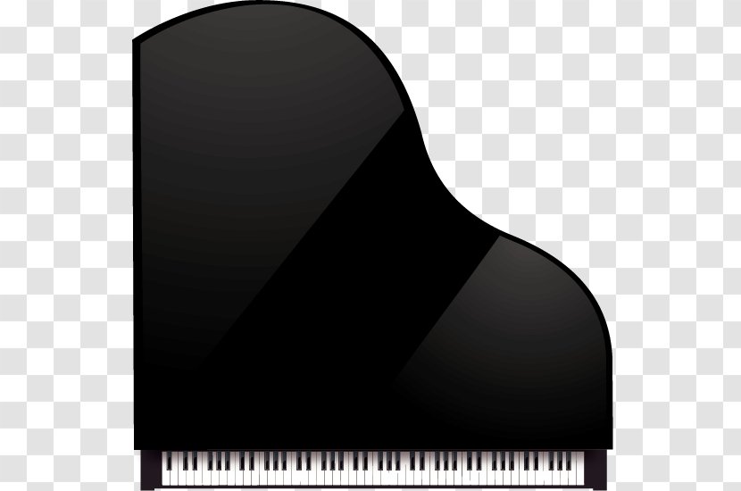 Piano Musical Keyboard Instrument - Silhouette - Vector Black Top View Transparent PNG