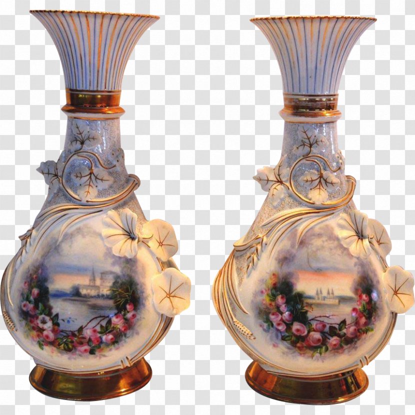 Faience Gien Pottery Ceramic Porcelain - Artifact - Beautifully Hand Painted Architectural Monuments Transparent PNG