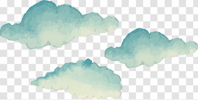 Cartoon Cloud Euclidean Vector - Blue - Hand-painted Clouds Transparent PNG