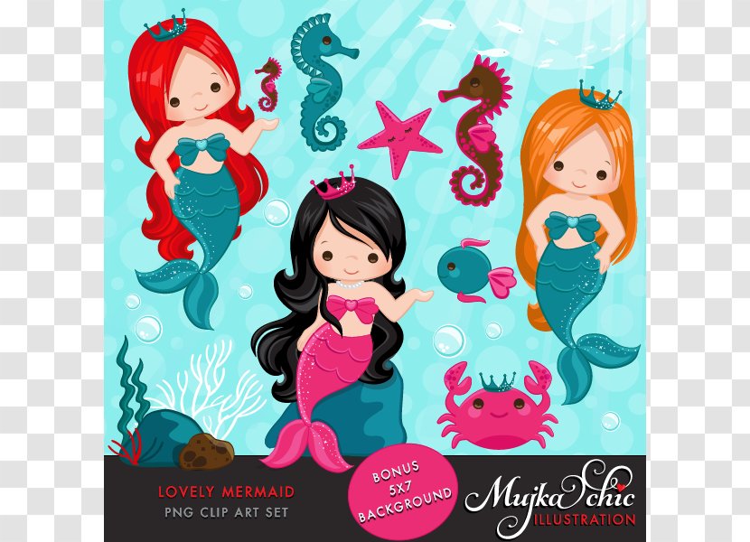 Mermaid Under The Sea Clip Art - Ariel - Ca Cliparts Transparent PNG