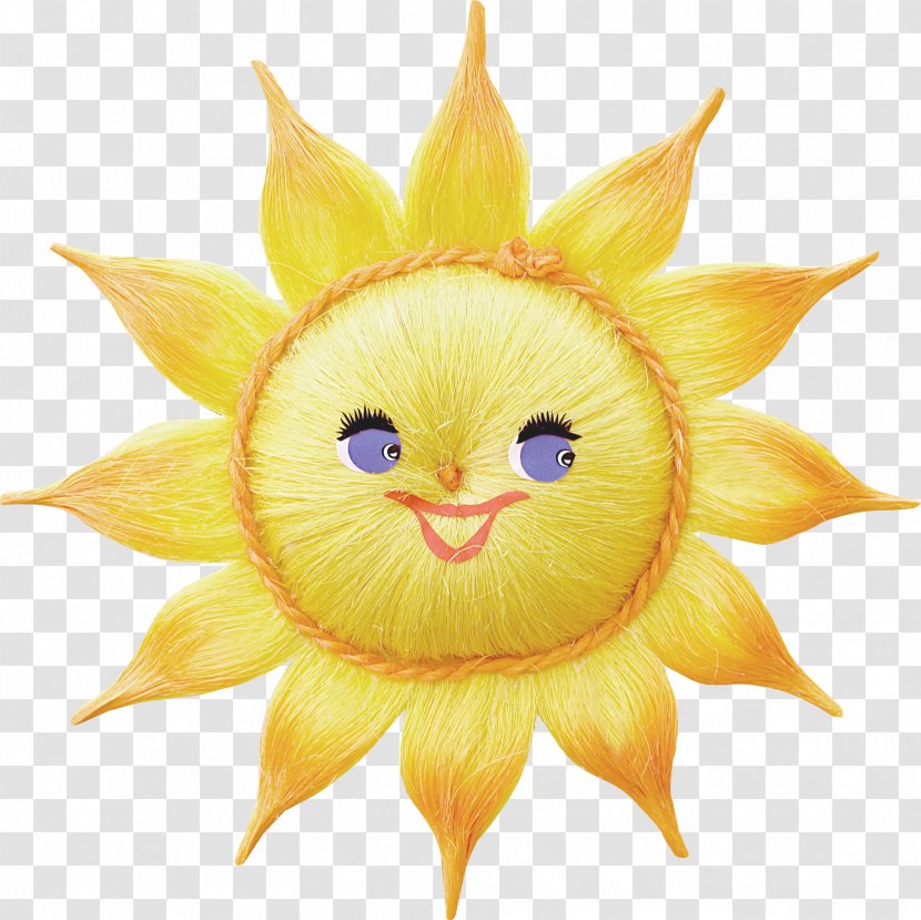 Illustration - Yellow - Orange Smiley Sun Transparent PNG
