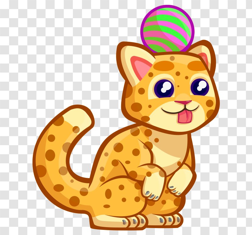 Leopard Whiskers Cartoon - Cute Painted Play Ball Transparent PNG