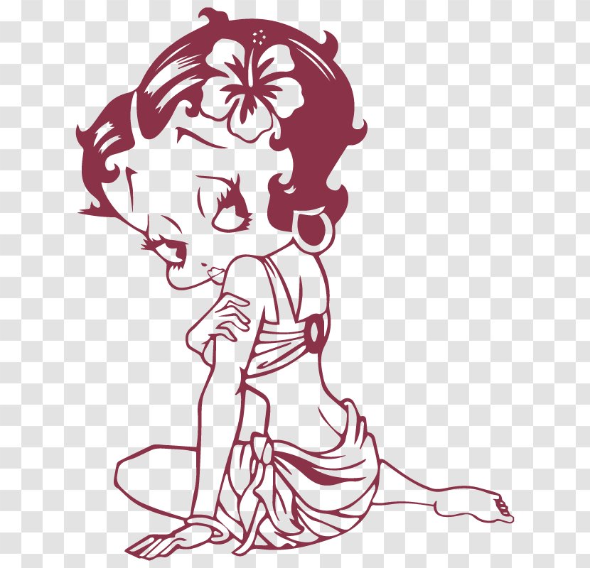Betty Boop Coloring Book Image Tattoo Colouring Pages - Heart - Vector Transparent PNG