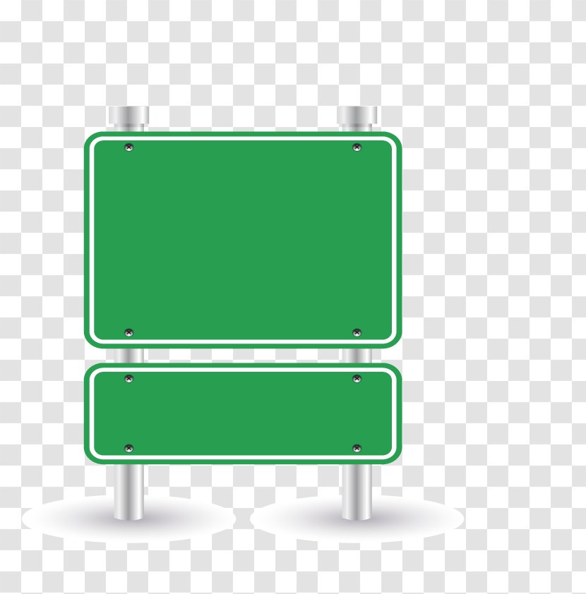 Traffic Sign - Table - Large Green Road Vector Transparent PNG