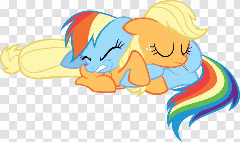 Applejack Rainbow Dash Fluttershy Pony Hug - Solemn Vector Transparent PNG