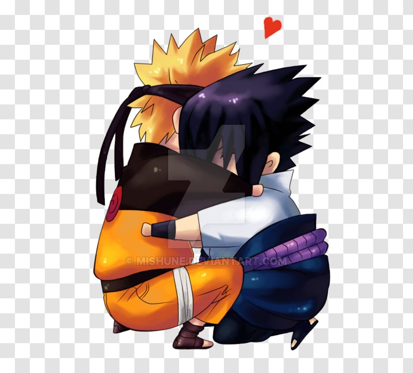 Sasuke Uchiha Hug Naruto Uzumaki Fan Art Love - Heart - Let It Go Transparent PNG