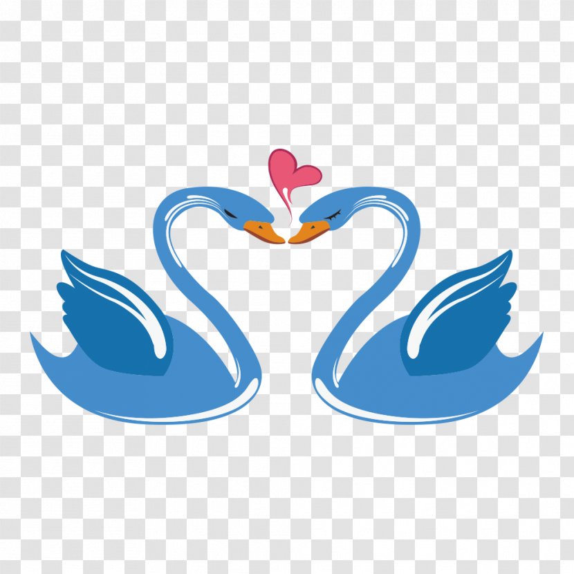 Swan Love Cartoon - Mandarin Duck Transparent PNG