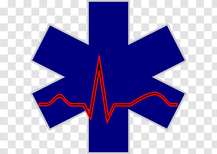 Star Of Life Emergency Medical Services Technician Clip Art - Blue - Firefighter Badge Transparent PNG