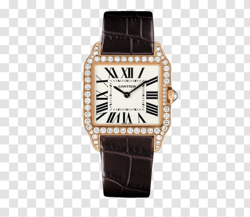 Cartier Santos Watch Silver Jewellery - Tank - Gold Coffee Color Mechanical Watches Female Form Transparent PNG