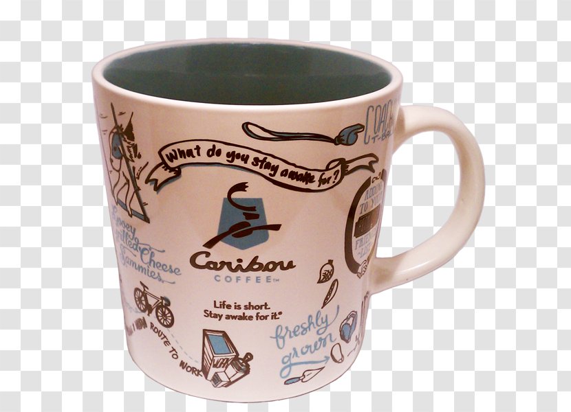 Coffee Cup Ceramic Caribou Mug - Drinkware Transparent PNG