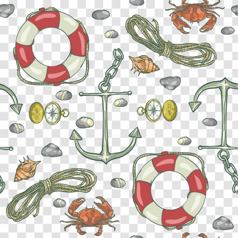Drawing Royalty-free Photography Illustration - Organism - Nautical Elements Seamless Background Vector Material Transparent PNG