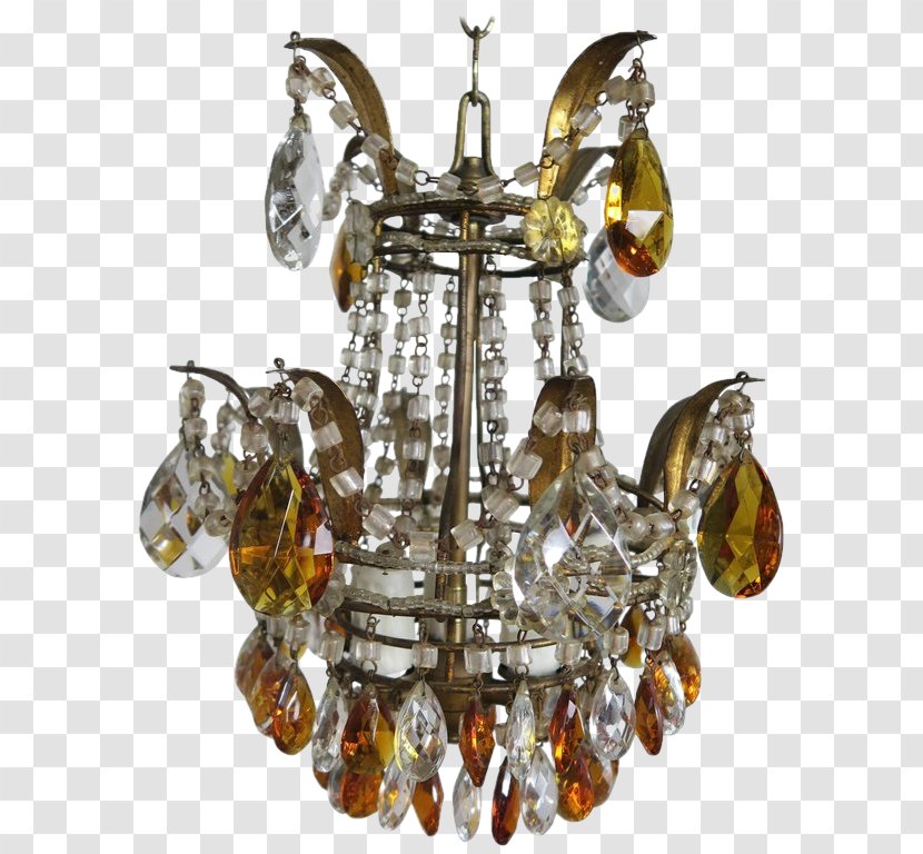 Chandelier Glass Brass Crystal Louis Quinze - Patina - Chandeliers Transparent PNG