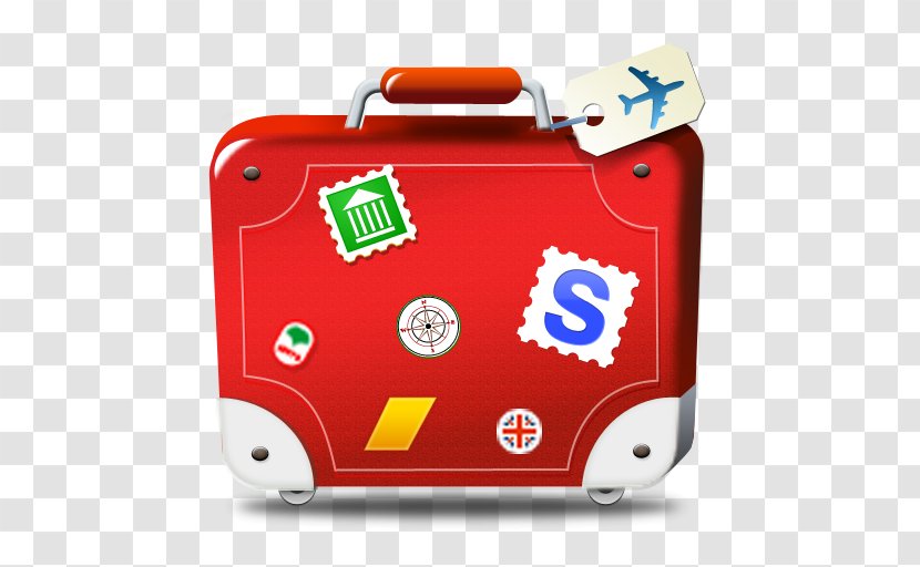 Travel Caucasus Suitcase Airline Ticket - Red Transparent PNG