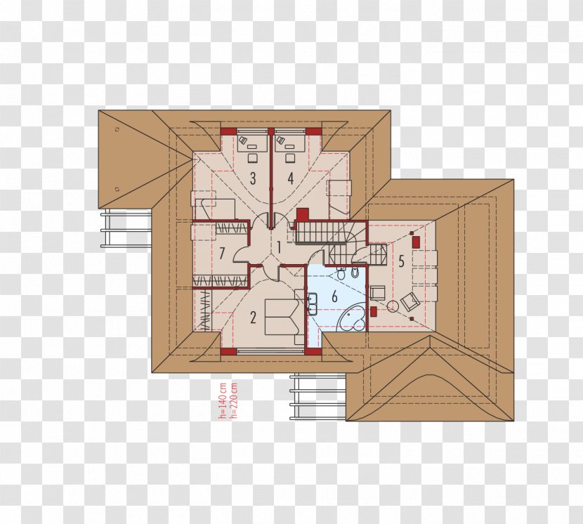 House Building Attic Floor Plan Petra - Facade Transparent PNG