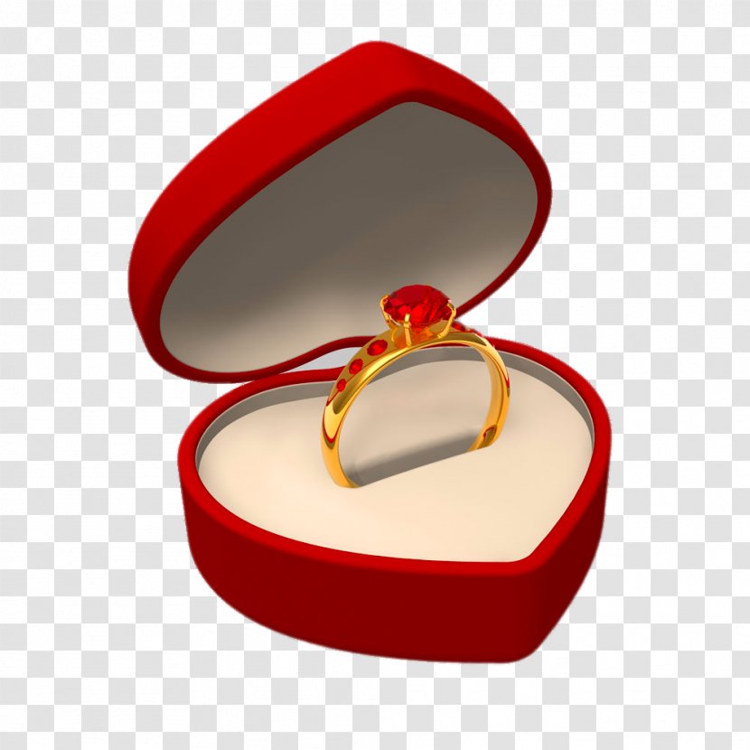 Engagement Ring Stock Photography Gold Box - Ruby Transparent PNG