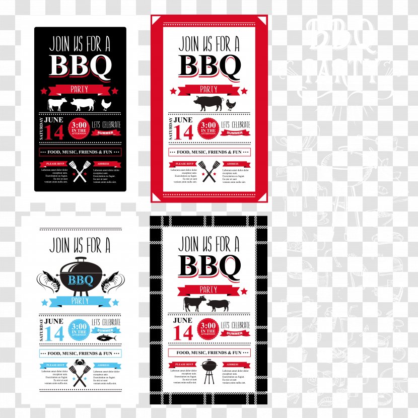 Barbecue Menu Cafe Party - Poster - Vector BBQ Grill Design Transparent PNG