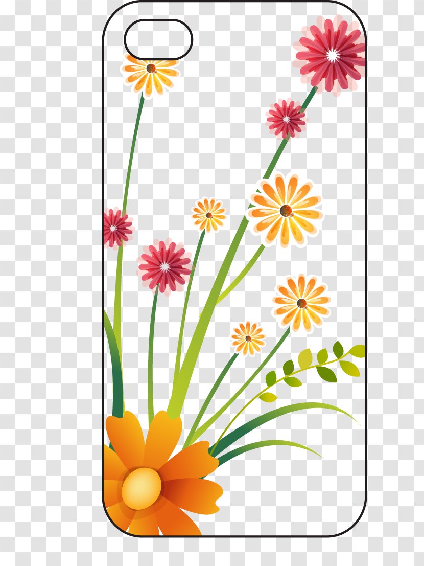 Floral Design Adobe Illustrator Clip Art - Plant - Cartoon Painted Flower Phone Case Transparent PNG