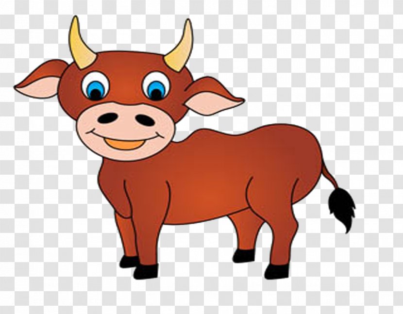 Cattle Cartoon Bull Calf - Fictional Character - Poultry And Livestock Transparent PNG