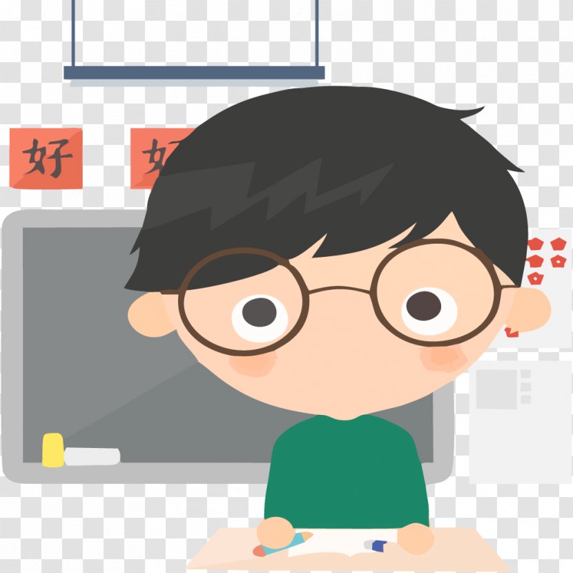 Classroom Software - Boy - Student With Blackboard Transparent PNG