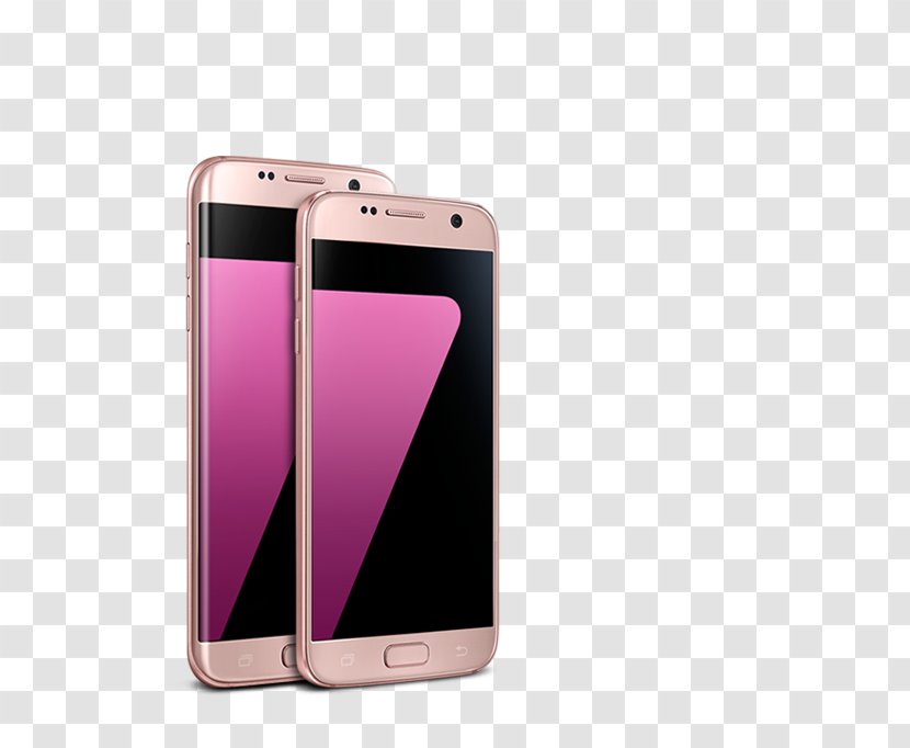 Samsung GALAXY S7 Edge Smartphone Feature Phone Pink Gold - Communication Device Transparent PNG