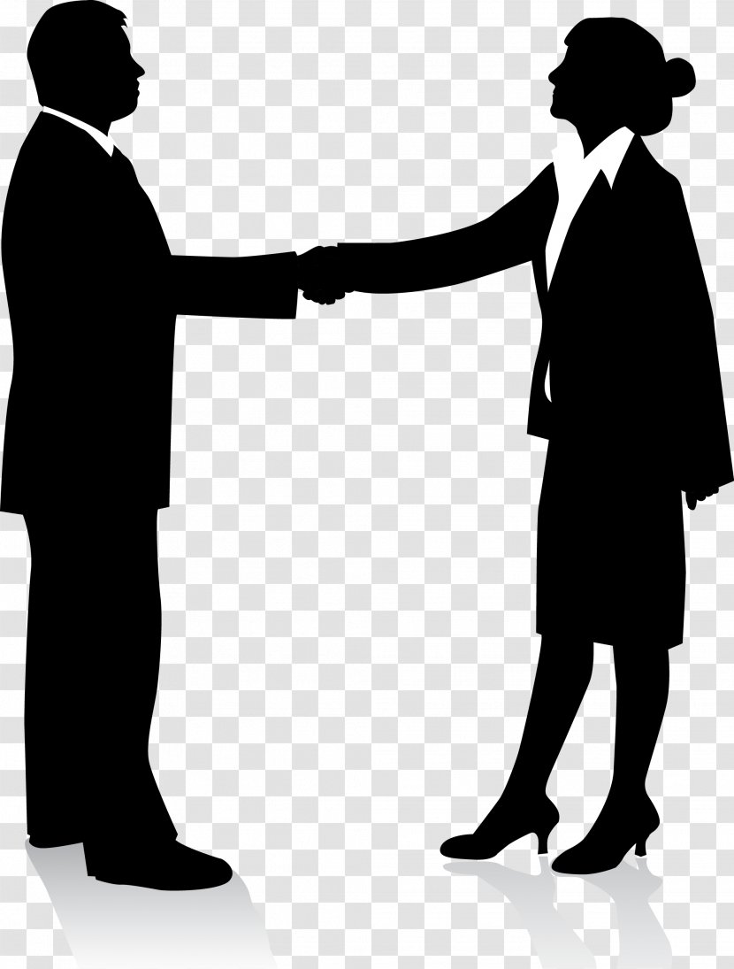 Businessperson Silhouette Handshake - Conversation - Shake Hands Transparent PNG