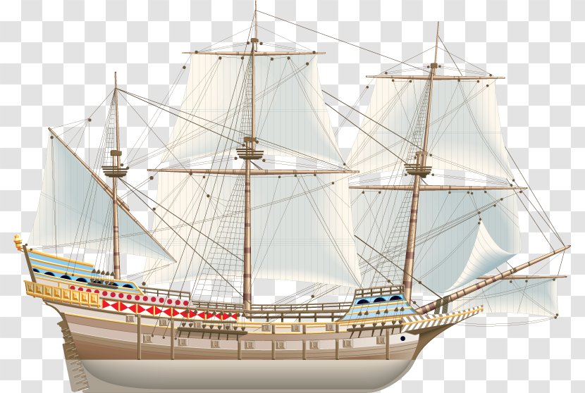 Galleon Sailing Ship Boat - Galley - Sketch Transparent PNG