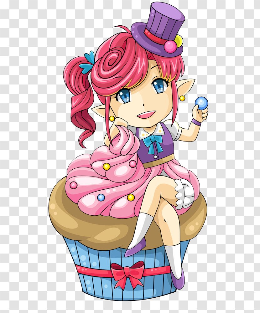 Cupcake Dessert Illustration - Flower - Princess Ice Cream Transparent PNG