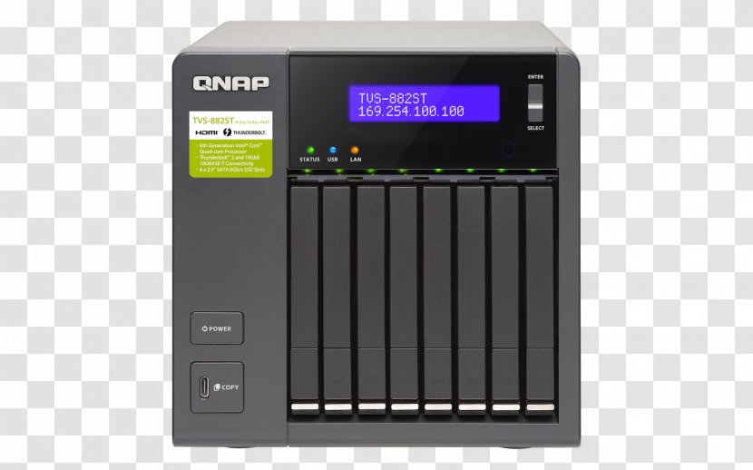 Network Storage Systems Intel Core I5 Hard Drives QNAP Systems, Inc. Thunderbolt - System - 24 Transparent PNG