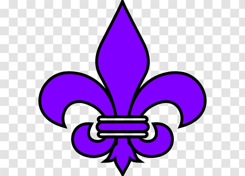 New Orleans Saints Fleur-de-lis Clip Art - Purple - Fleur De Lis Stencil Transparent PNG