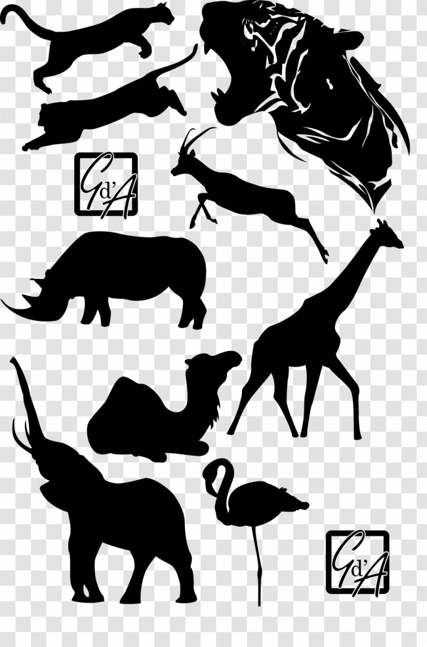 Mustang Dog Pack Animal Silhouette Clip Art - Wildlife - Illustrator Brushes Transparent PNG