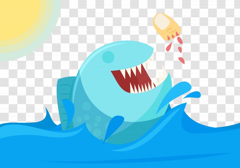Shark Fish Piranha Illustration - Aqua - The Eats Transparent PNG