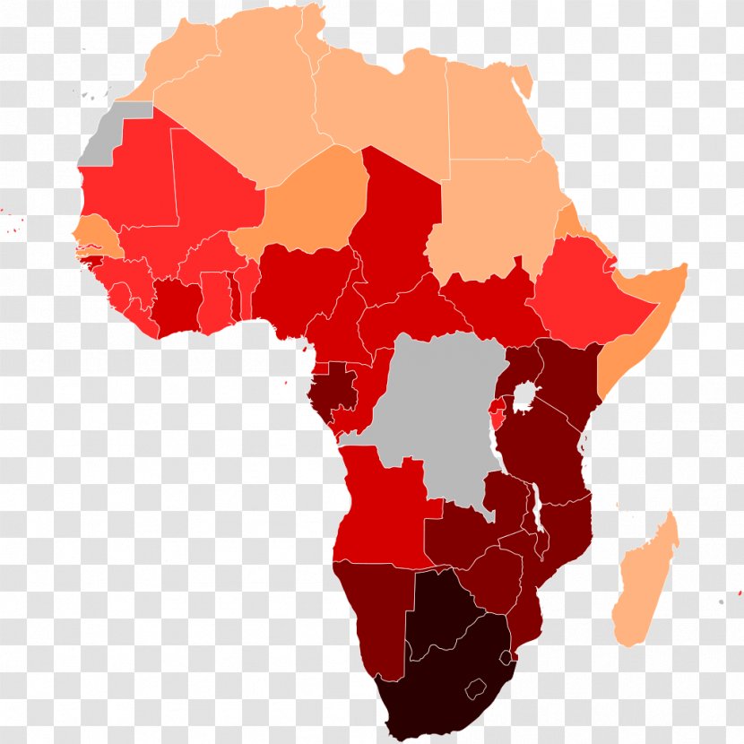 Sub-Saharan Africa Epidemiology Of HIV/AIDS Vertically Transmitted Infection - Red Transparent PNG