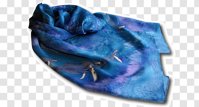 Silk Dolphin Scarf - Cobalt Blue Transparent PNG