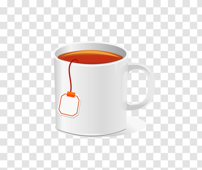 Coffee Cup Teacup Paper - Orange - Vector Red Transparent PNG